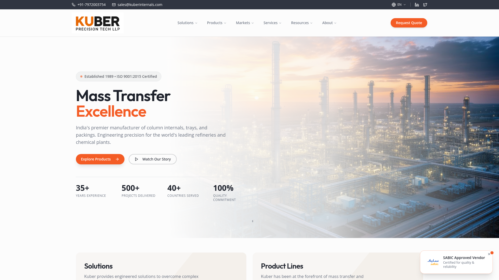 Kuber Precision Technology website preview