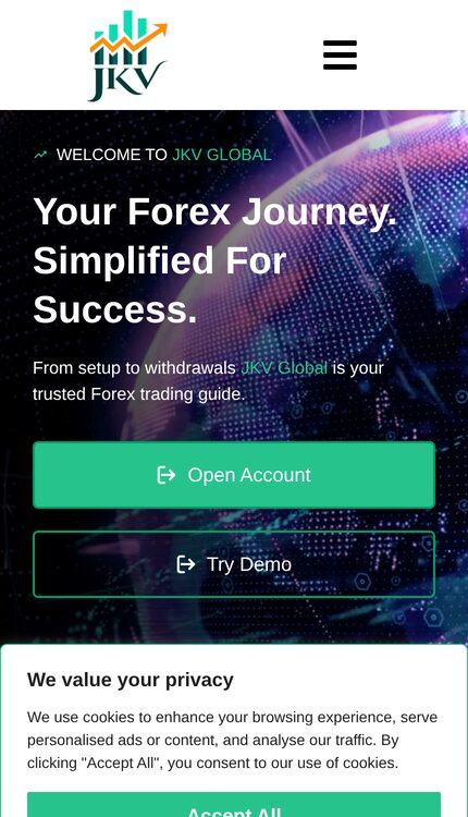 Mobile view of a GCC financial services website built by Kalk Solutions