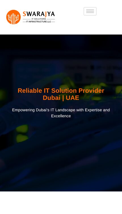 Mobile view of a Dubai IT and technology services website built by Kalk Solutions