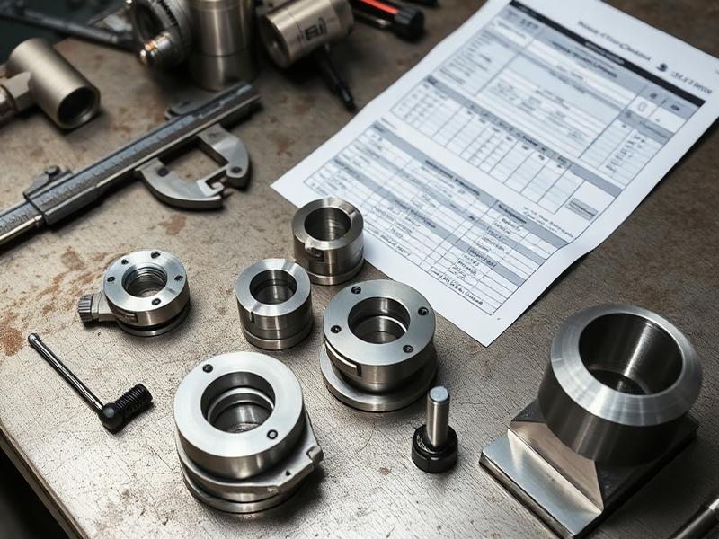 Precision machined components with calipers and an inspection report proving shop capability